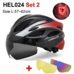 NEWBOLER Cycling Helmet Man Women LED Light Helmet Road Mountain Bike Helmet Removable Lens Riding Bicycle Helmet With Goggles - Image 10