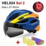 NEWBOLER Cycling Helmet Man Women LED Light Helmet Road Mountain Bike Helmet Removable Lens Riding Bicycle Helmet With Goggles - Image 25