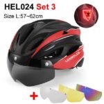 NEWBOLER Cycling Helmet Man Women LED Light Helmet Road Mountain Bike Helmet Removable Lens Riding Bicycle Helmet With Goggles - Image 26