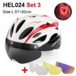 NEWBOLER Cycling Helmet Man Women LED Light Helmet Road Mountain Bike Helmet Removable Lens Riding Bicycle Helmet With Goggles - Image 27