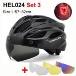 NEWBOLER Cycling Helmet Man Women LED Light Helmet Road Mountain Bike Helmet Removable Lens Riding Bicycle Helmet With Goggles - Image 28