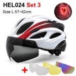 NEWBOLER Cycling Helmet Man Women LED Light Helmet Road Mountain Bike Helmet Removable Lens Riding Bicycle Helmet With Goggles - Image 3