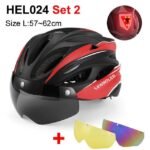 NEWBOLER Cycling Helmet Man Women LED Light Helmet Road Mountain Bike Helmet Removable Lens Riding Bicycle Helmet With Goggles - Image 5